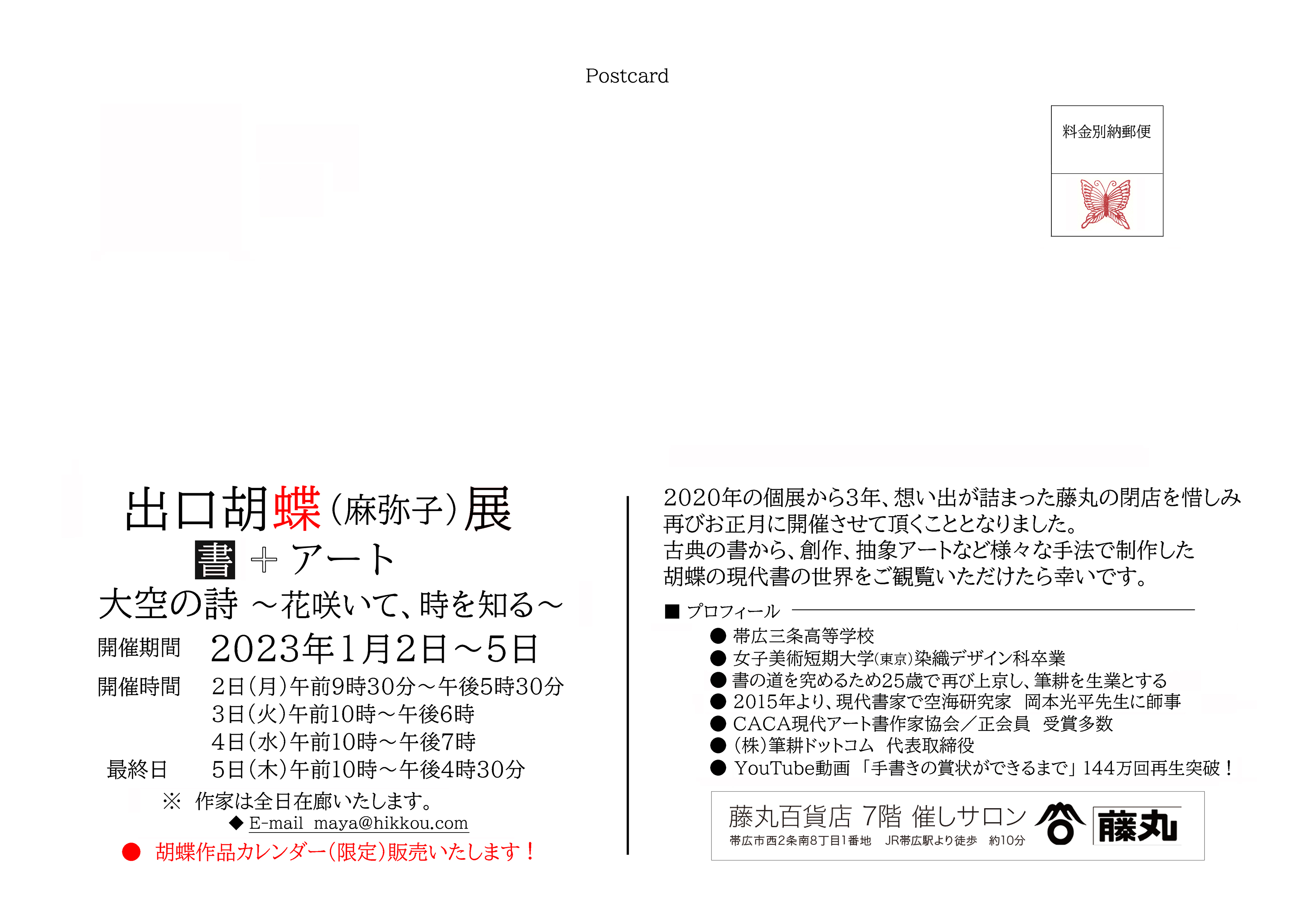 出口胡蝶 書＋アート 大空の詩〜花咲いて、時を知る〜 – 墨客ぽっけ
